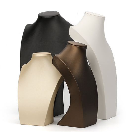 Luxury PU Brushed Bust Necklace Display Stand