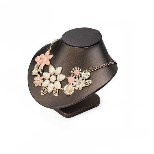 Black & Beige PU Leather Jewelry Display Set - Modular Counter Stand with Busts, Ring, Earring & Bracelet Holders