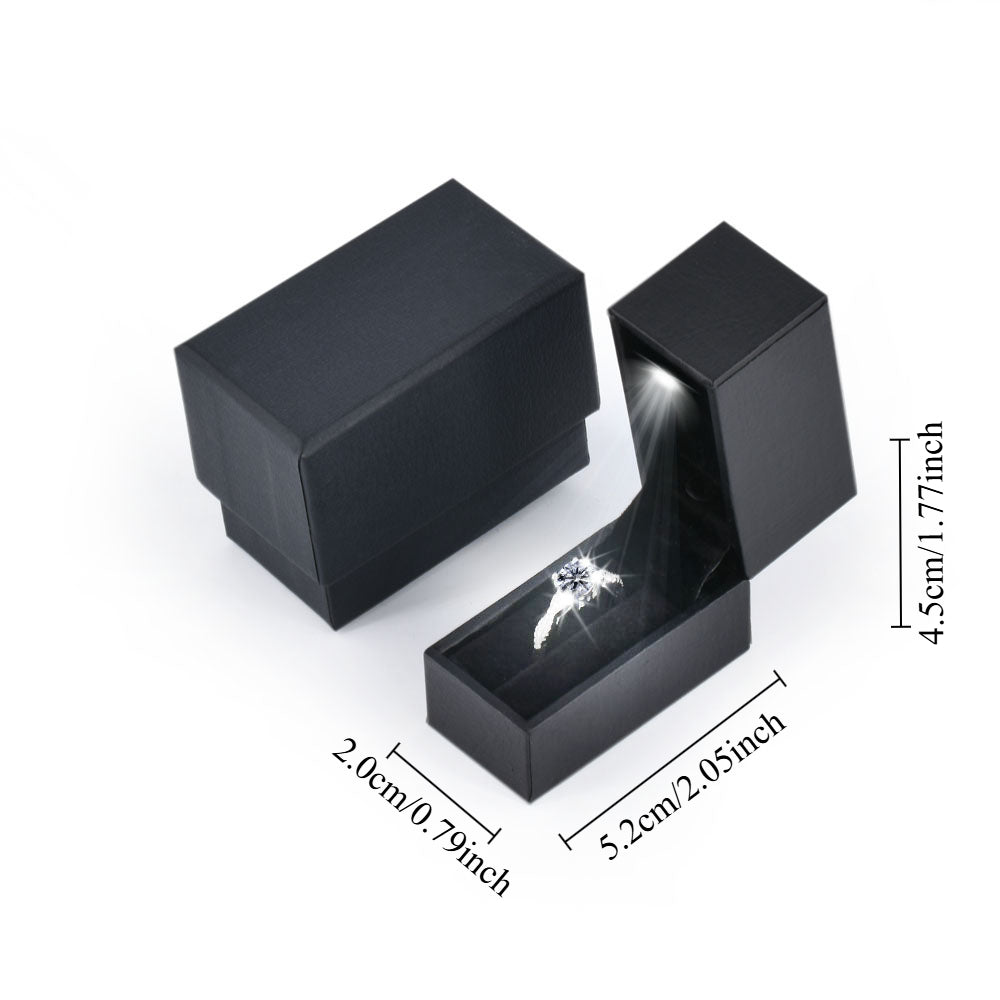 36PCS (LB51-BK) Black Mini Wedding Proposal LED Light Ring Boxes