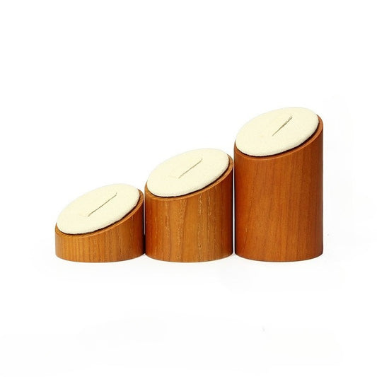 Wooden Ring Display Stand Tiered Slanted Jewelry Holder