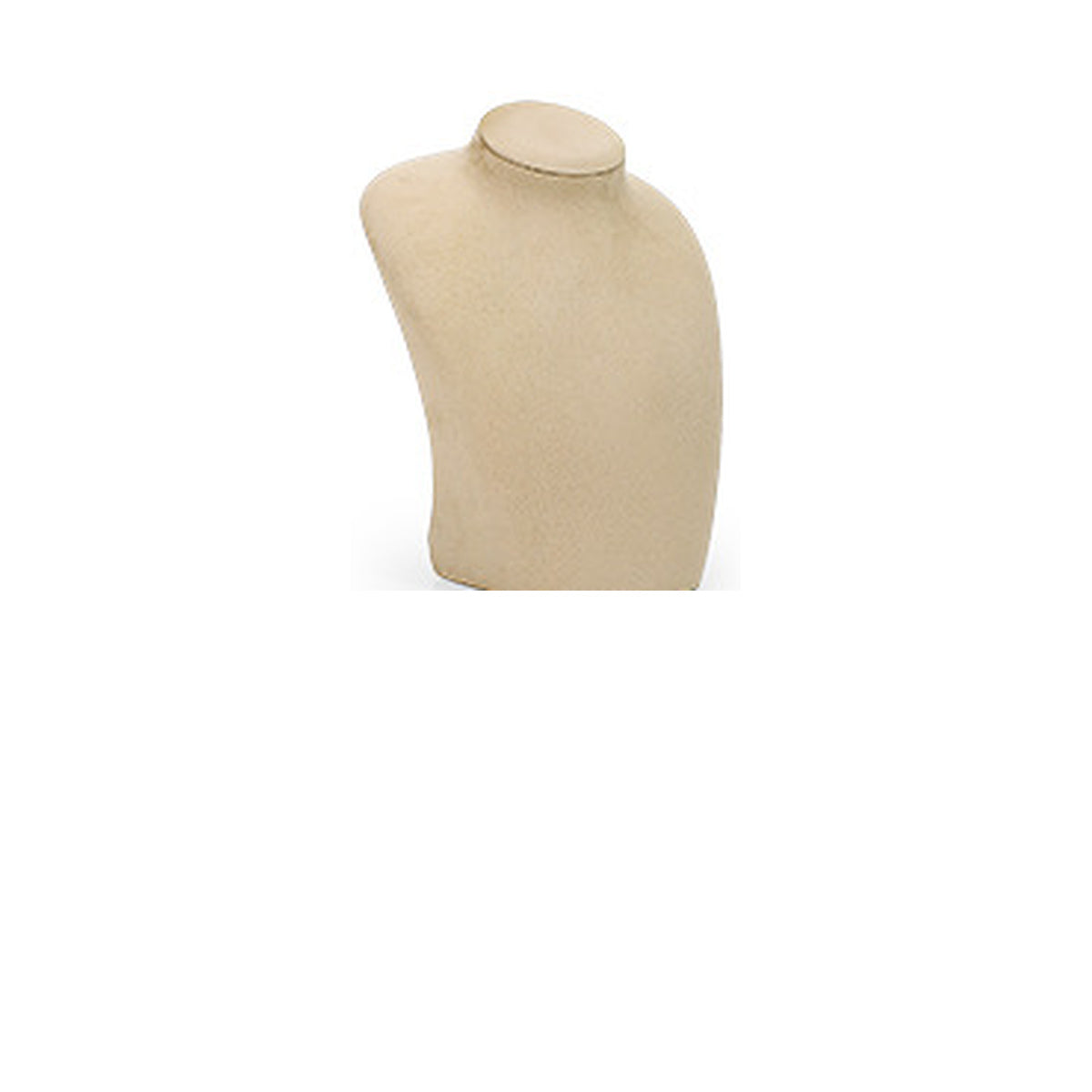 Khaki Velvet Portrait Small / 9 x 8 x 20 cm complete velvet necklace display bust on white background - CND046