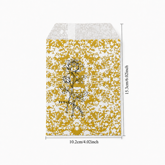 Golden Paper gift bag Price For 100pcs, 4" × 6"