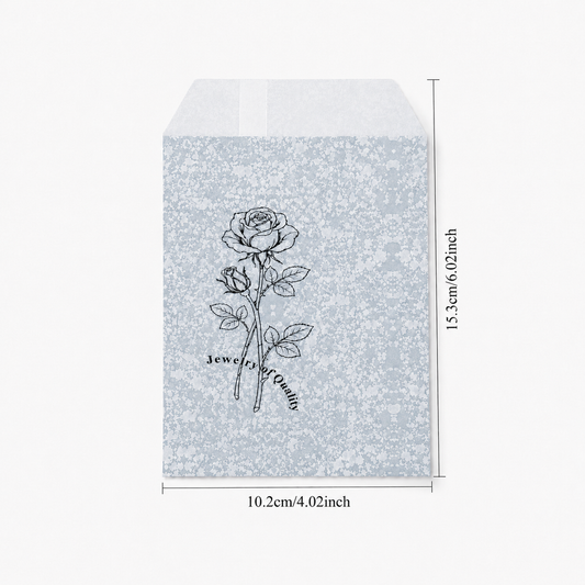 Silver Paper gift bag Price For 100pcs, 4" × 6"
