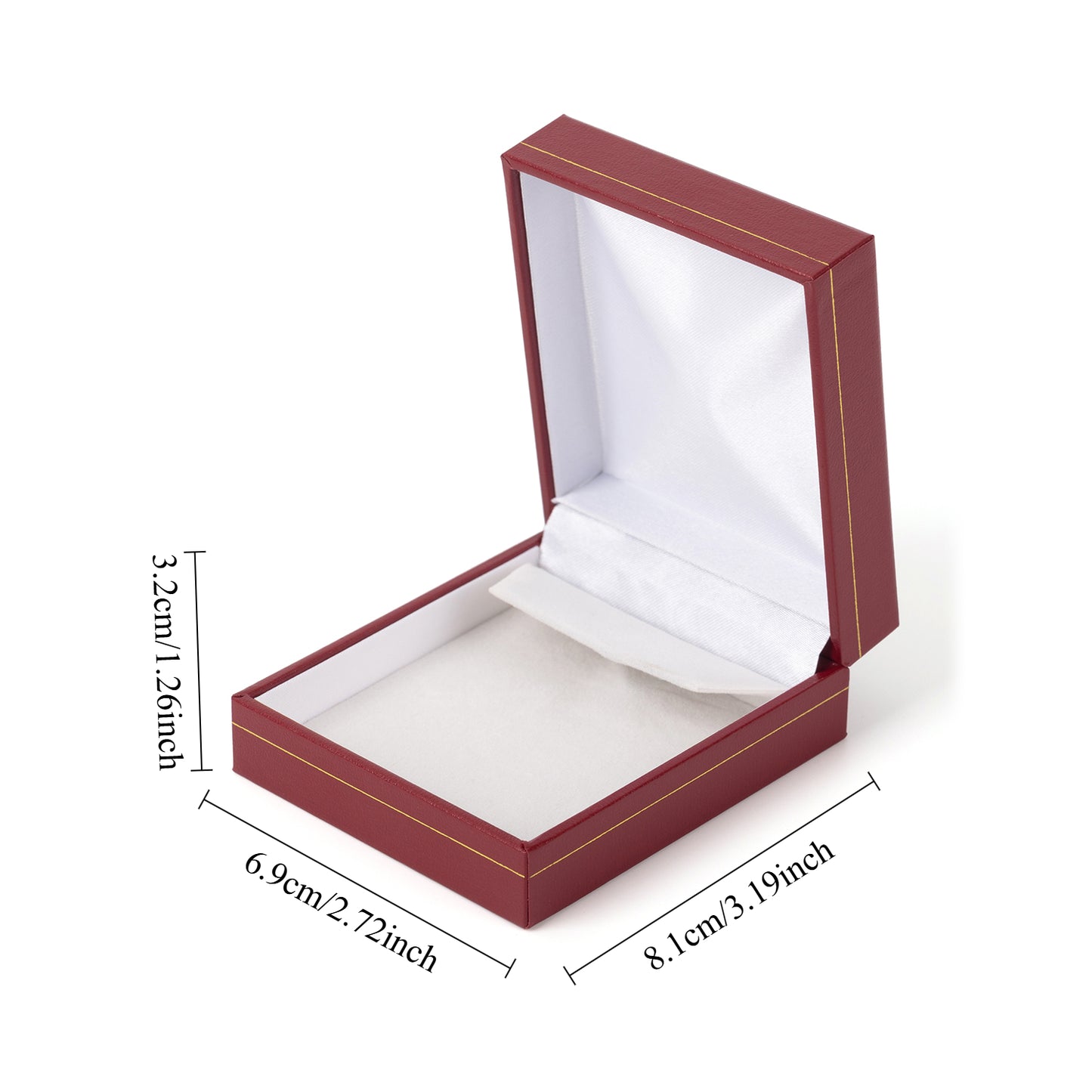 Caja para pendientes roja con borde dorado, precio por 12 piezas