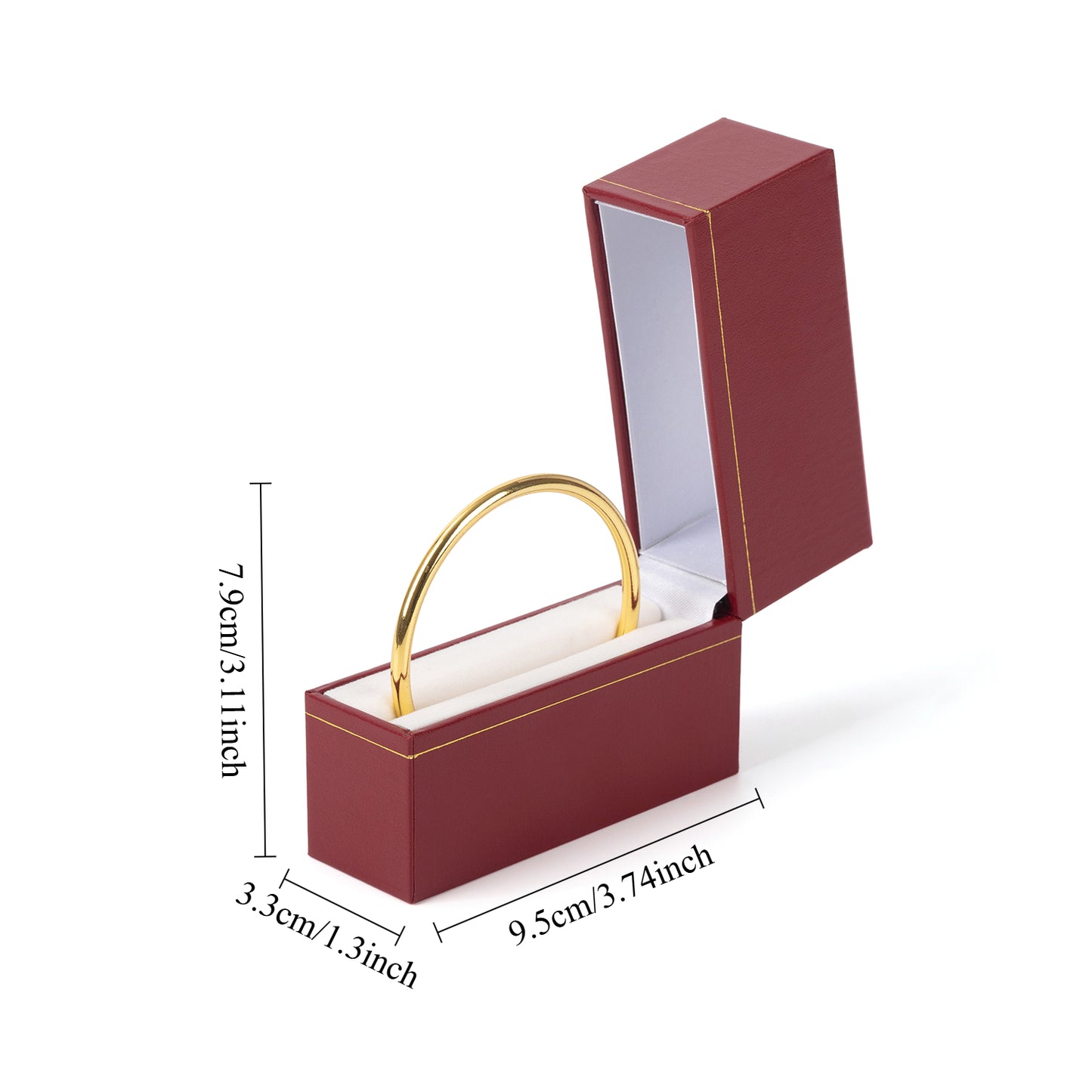 12PCS (LW4-R) Red Bangle Box With Gold Trim