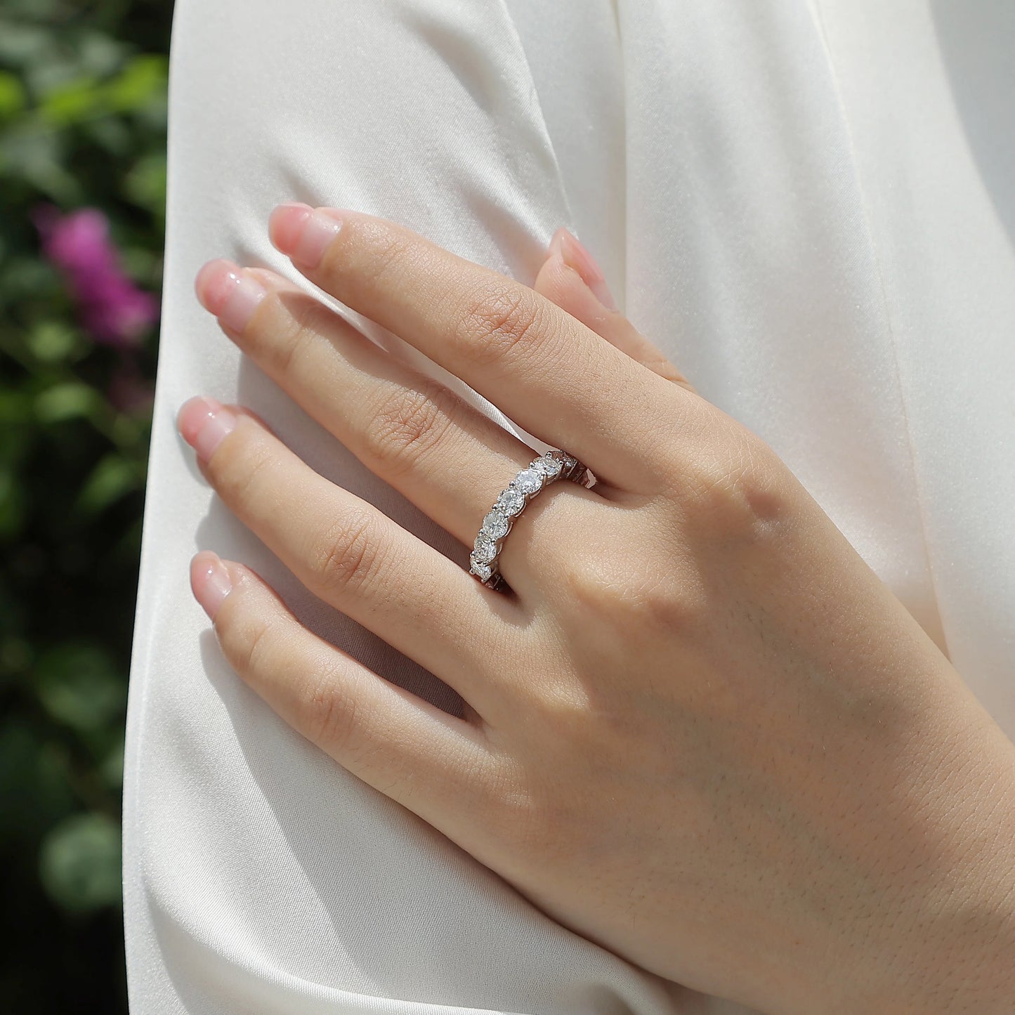 Best Selling Classics Design Moissanite Eternity Ring Silver Jewelry Women Gift Party Sterling Stone Wedding Technology party