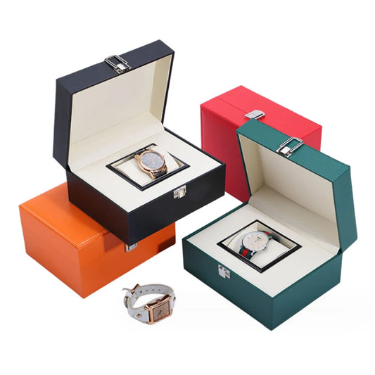 Luxury PU Leather Watch Box with High-End Display Elegant Storage Case