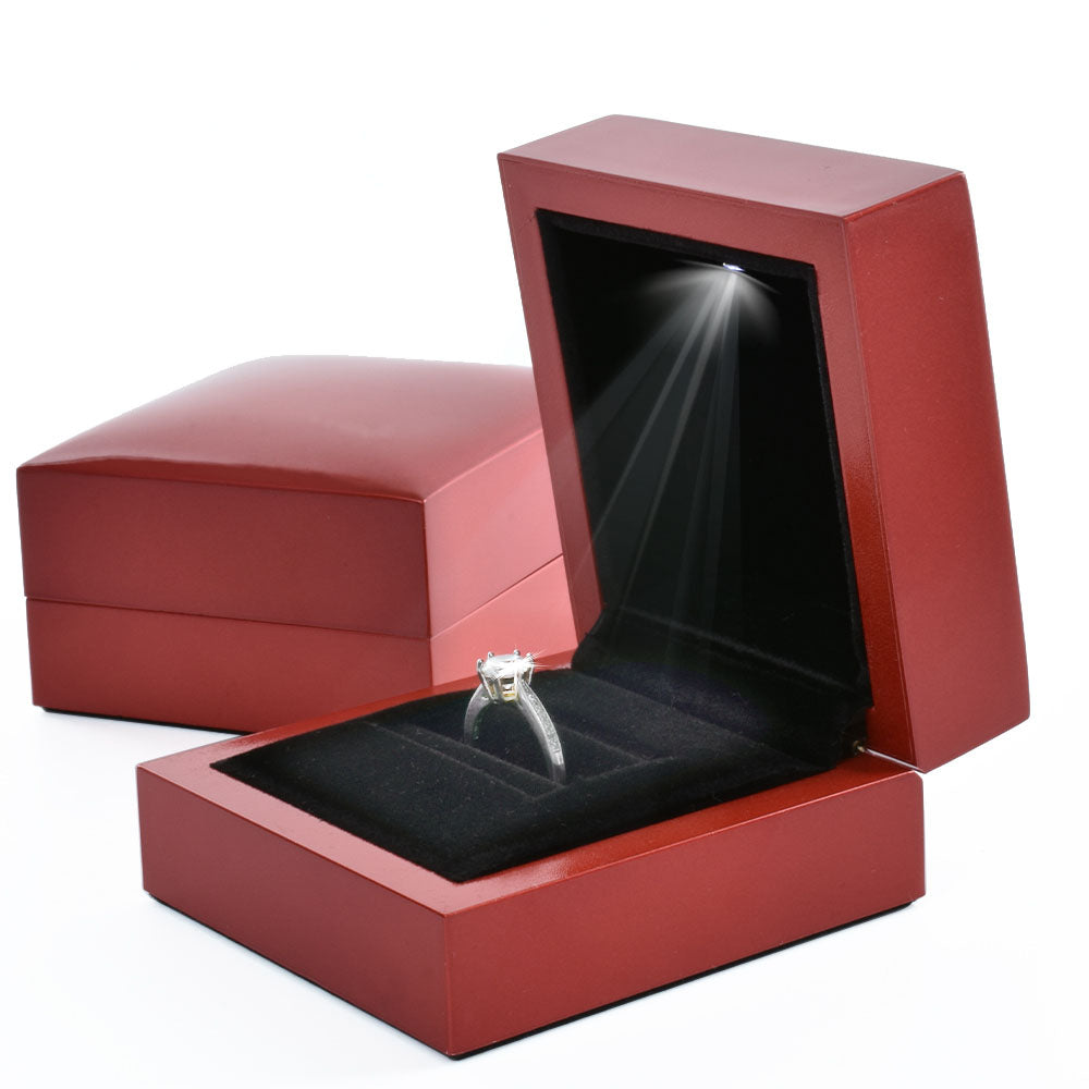 New Square Thickened Ring Light Box Imitation Wood Design for Wedding Gift Personal