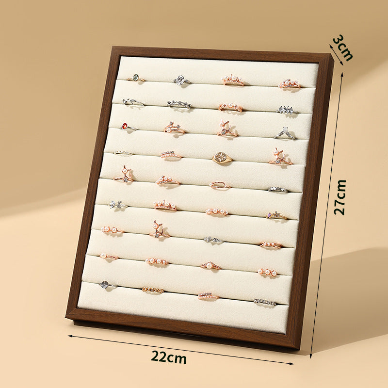 Black Walnut Vertical Ring Stud Earrings Display Stand