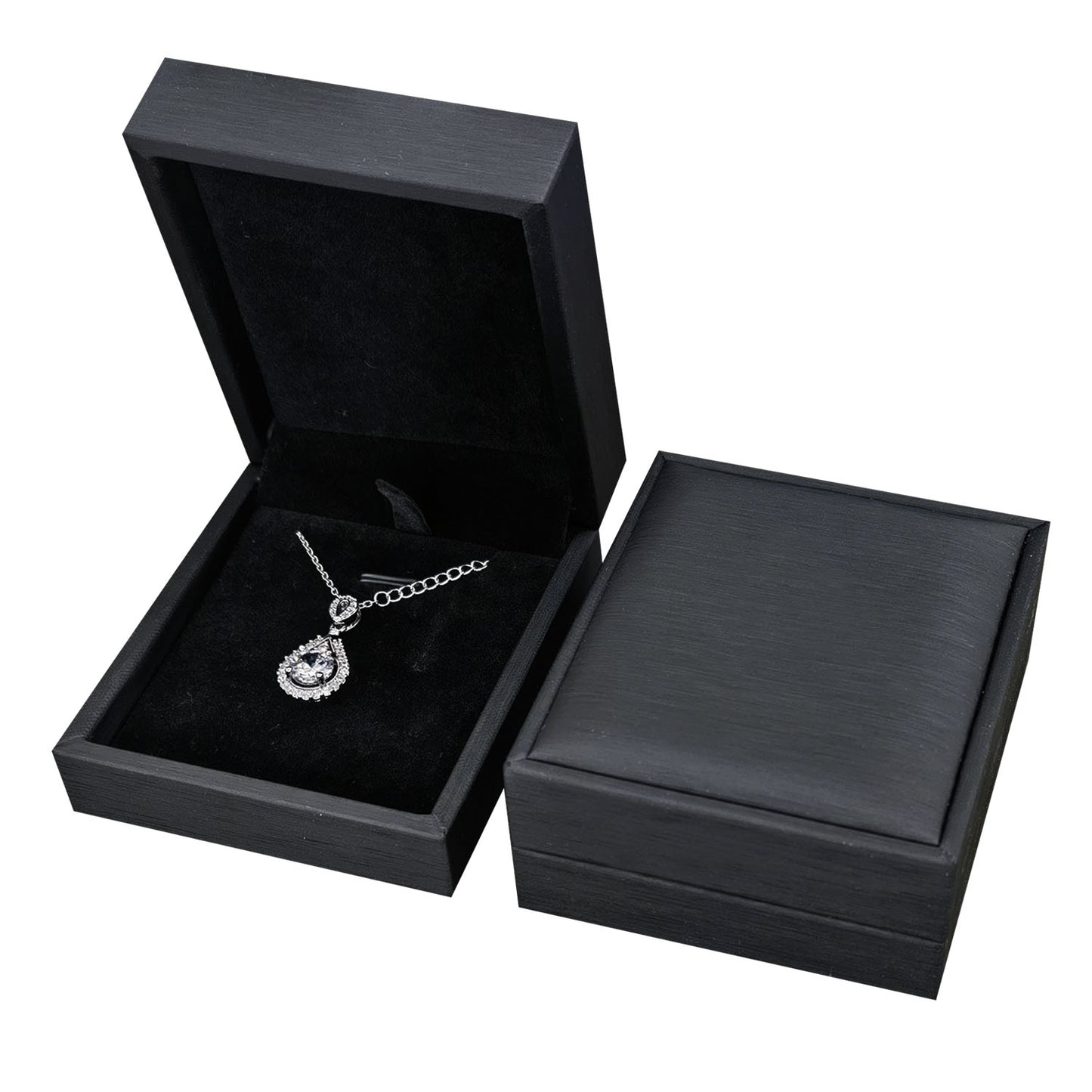 Cajas para pendientes colgantes cubiertas de PU negro, precio por 12 piezas