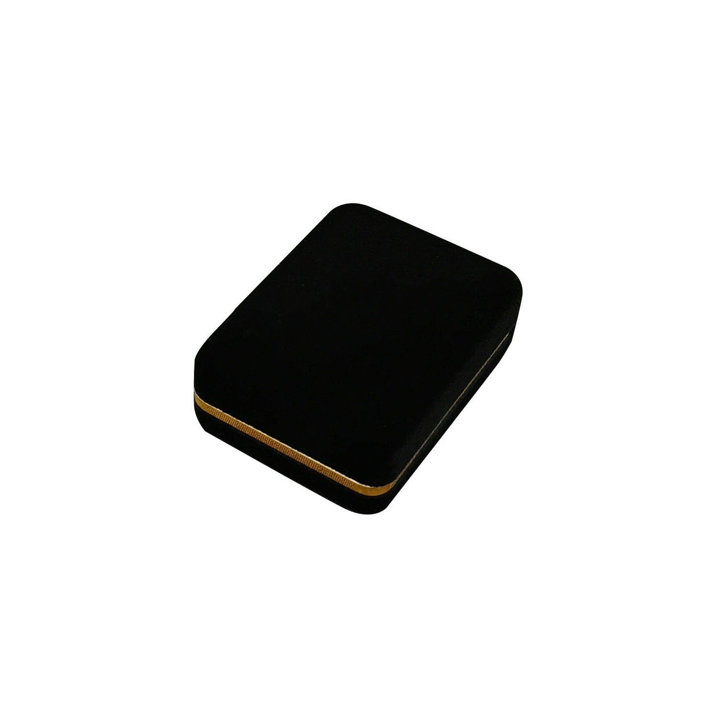 Cajas para anillos de terciopelo negro con borde dorado, precio por 12 piezas