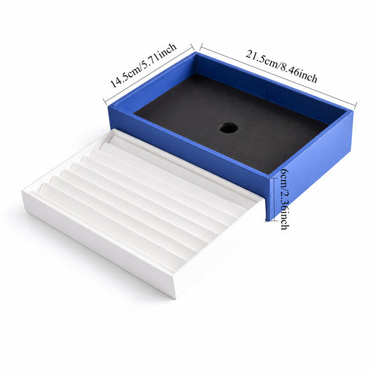 Deep bracelet display tray measuring 21.5 by 14.5 by 6 cm