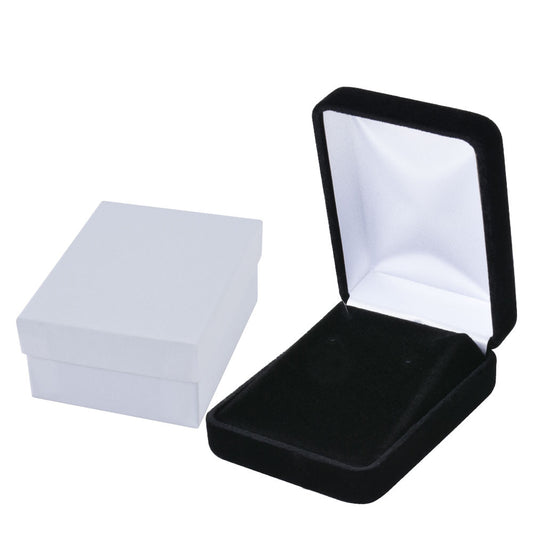 Black Velvet Pendant and Earring Boxes, product view 2