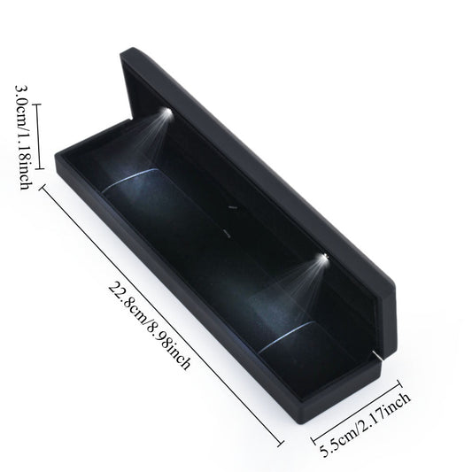 bracelet box - 12PCS Black LED Light Bracelet Boxes LB30BR-BK open view
