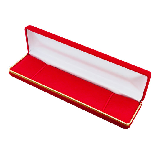 bracelet box - Red Velvet Bracelet Boxes with Gold Trim - 6 Pack SB5-RD open view