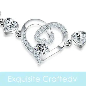 bracelet box and sterling silver jewelry - White Gold Bracelet Box SLM0003B-women bracelet-15+4cm open view