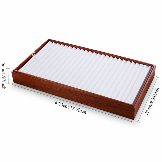 bracelet display - 24 White Wooden Bracelet Display Tray T025BR24-W open view