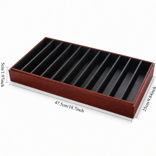 bracelet display and watch display - 11 Black Wooden Bracelet Display Tray Watch T025C11-BK open view