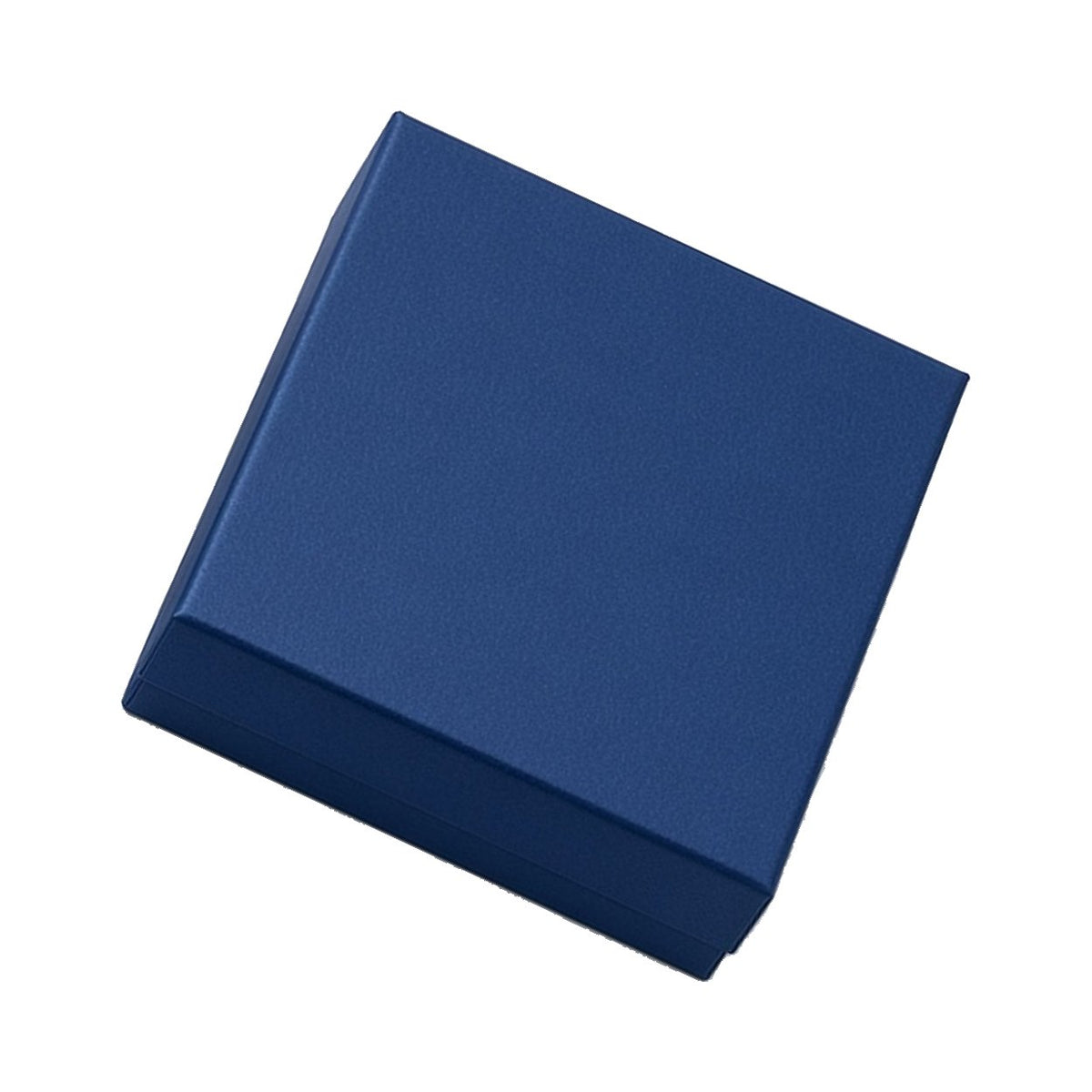 Deep navy blue custom magnetic jewelry box in 10 x 10 x 3.5 cm