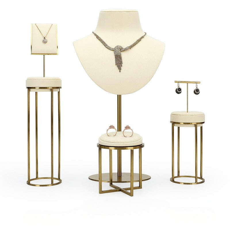 Metal & Microfiber Mannequin Display Stand for Necklaces, Earrings and Pendants