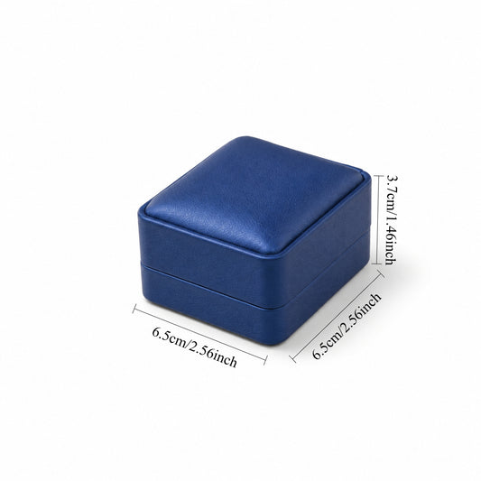 earring box - Blue PU Leather Earring Box 1-4 open view