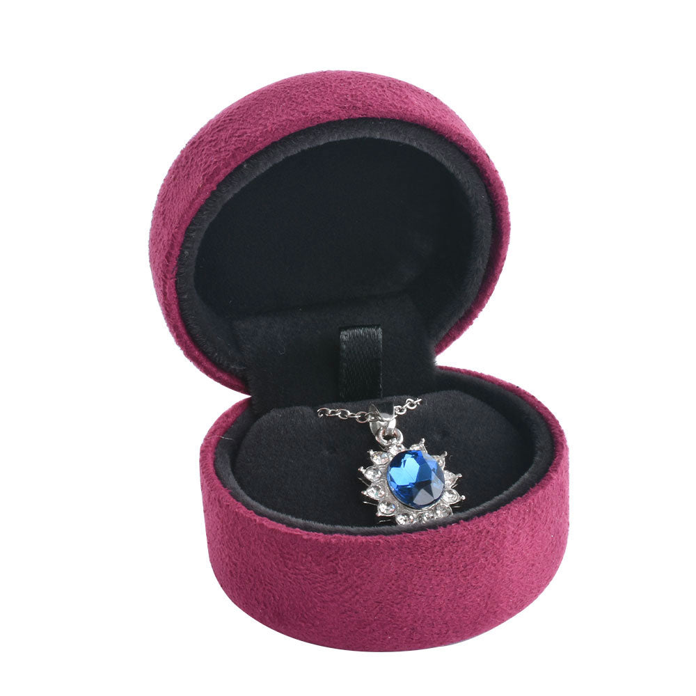earring box - Red Suede Earring Boxes V13E-R BK open view