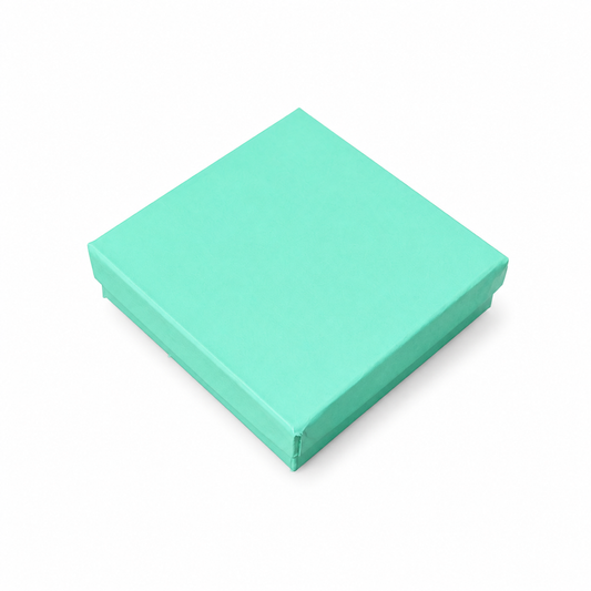 earring box - T Blue Matte Square Earring Cotton-Filled Jewelry Box 100-Piece Pack BX2833T open view
