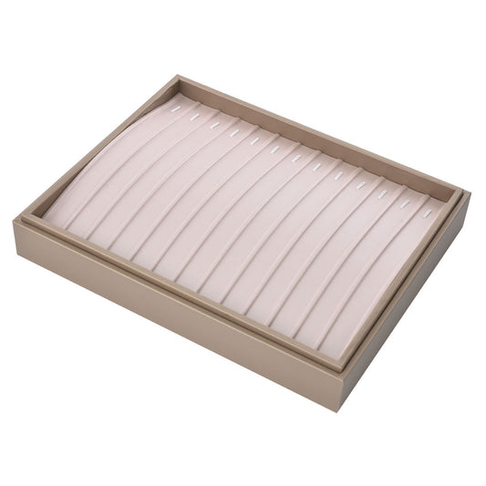 earring display and bracelet display - Gray PU Display Bracelet Tray Earring T002-BR PU-G open view