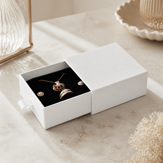 jewelry box - All-White Drawer Jewelry Boxes 24 Pack B2533-W open view