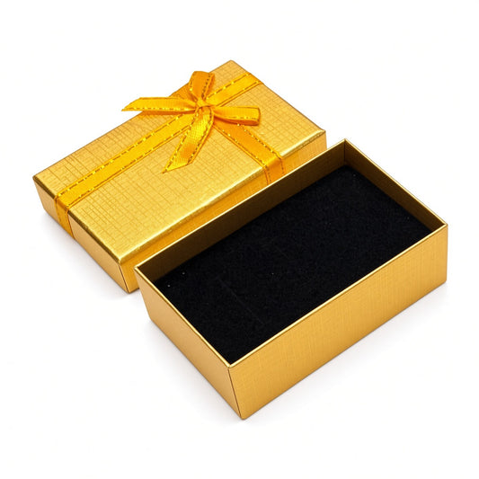 jewelry box - Gold Bow Jewelry Gift Box 24 Pack B2632-GL open view