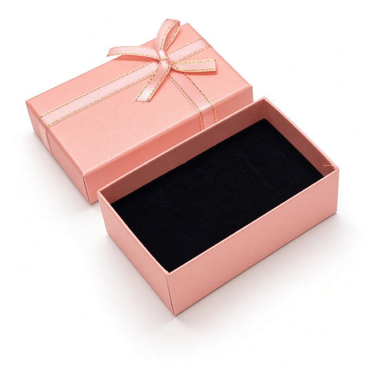 jewelry box - Pink Bow Jewelry Gift Box 24 Pack B2632-P open view