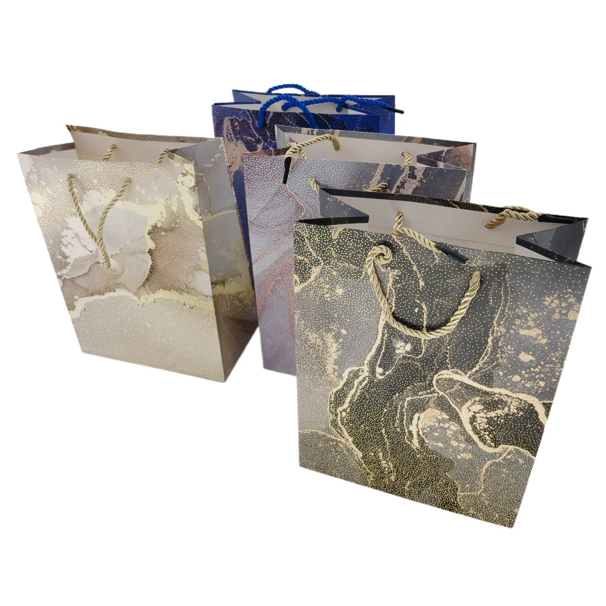 jewelry gift bags - 12 Blue Purple Paper Bag Bags SB04-P-X S product view 07