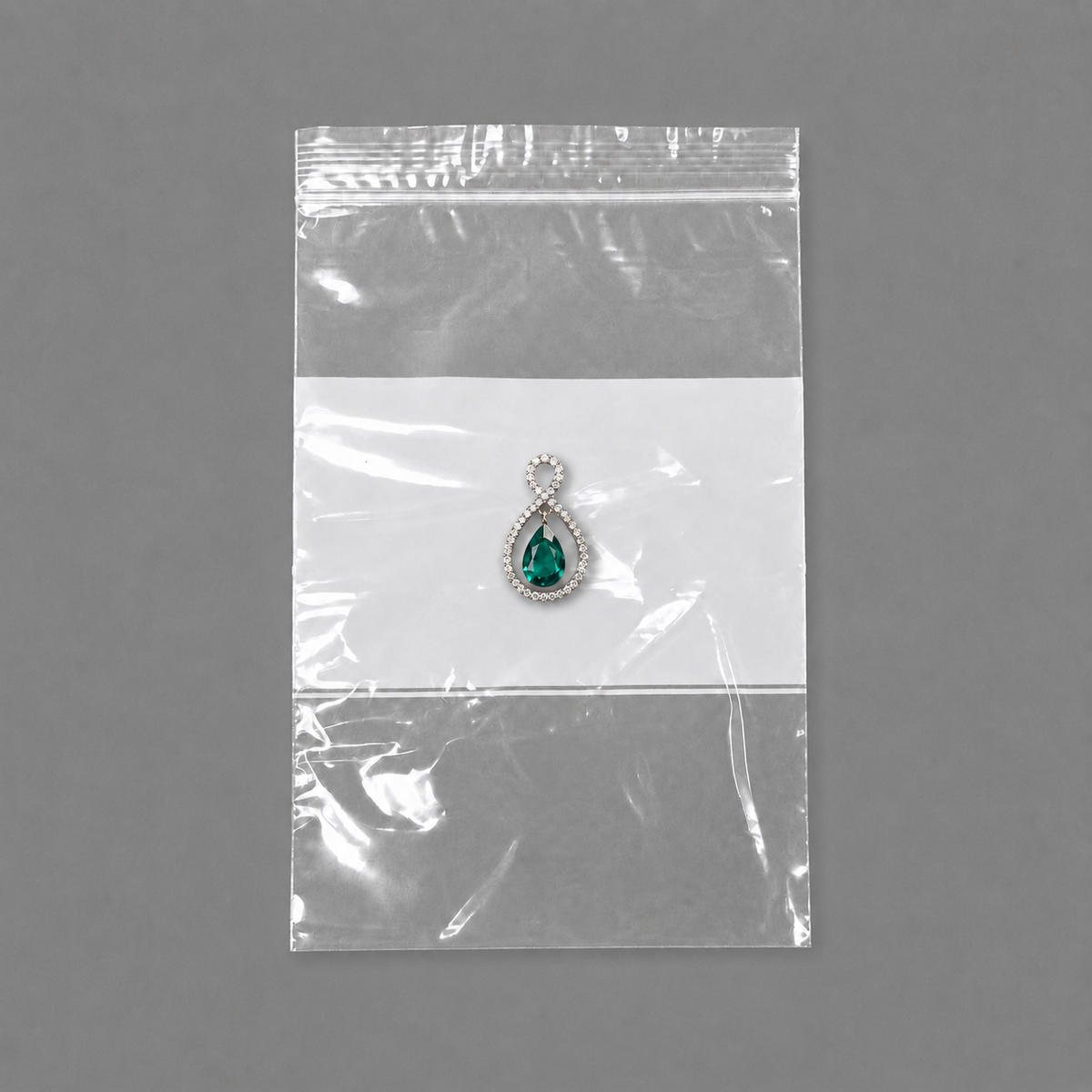 jewelry gift bags - 1000 Clear White Bags PB02-46W detail view