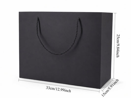 jewelry gift bags - 24-Pack Black Wholesale Gift Bags with Rope Handles 13 6 9.75 in SB25-BK open view