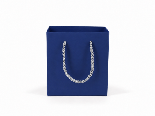 jewelry gift bags - 24-Pack Blue Small Gift Bags with Rope Handles 4.75 2.75 5 in SB19-B open view