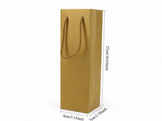 jewelry gift bags - 24-Pack Gold Small Tote Gift Bags with Rope Handles 3.25 2.75 10.75 in SB24-GL open view