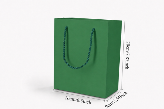 jewelry gift bags - 24-Pack Green Tote Gift Bags with Rope Handles 6.25 3.5 7.75 in SB20-G open view