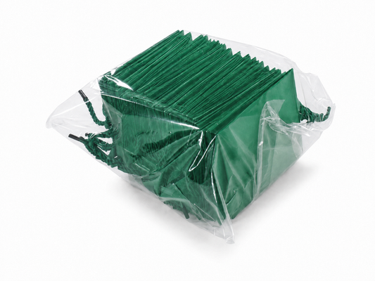 jewelry gift bags - 24-Pack Green Small Gift Bags for Jewelry with Rope Handles 4.75 2.75 5 in SB19-G open view