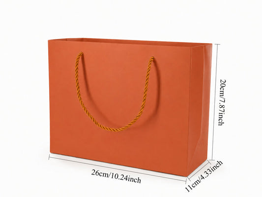 jewelry gift bags - 24-Pack Orange Gift Bags with Rope Handles 10.25 4.25 7.75 in SB23-O open view