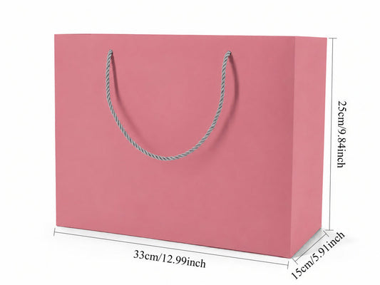 jewelry gift bags - 24-Pack Pink Jewelry Packaging Bags with Rope Handles 13 6 9.75 in SB25-P open view