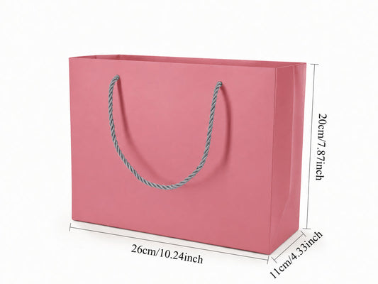 jewelry gift bags - 24-Pack Pink Fancy Paper Gift Bags with Rope Handles 10.25 4.25 7.75 in SB23-P open view