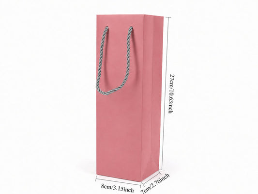 jewelry gift bags - 24-Pack Pink Tote Gift Bags with Rope Handles 3.25 2.75 10.75 in SB24-P open view