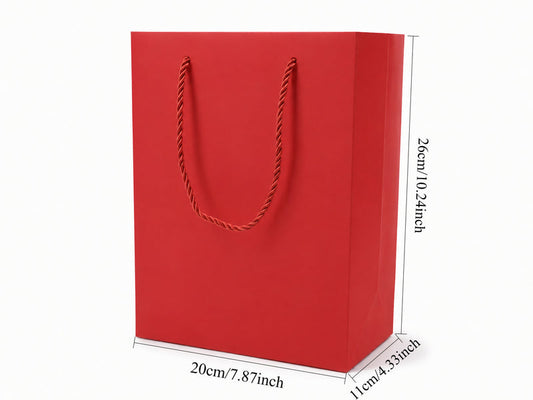 jewelry gift bags - 24-Pack Red Gift Bags for Jewelry Packaging with Rope Handles 7.75 4.25 10.25 in SB22-R open view