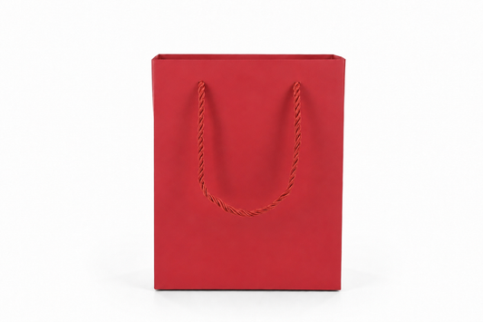 jewelry gift bags - 24-Pack Red Paper Jewelry Bags with Rope Handles 6.25 3.5 7.75 in SB20-R open view
