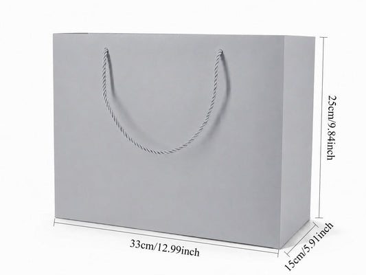 jewelry gift bags - 24-Pack Silver Paper Gift Bags for Jewelry with Rope Handles 13 6 9.75 in SB25-SL open view