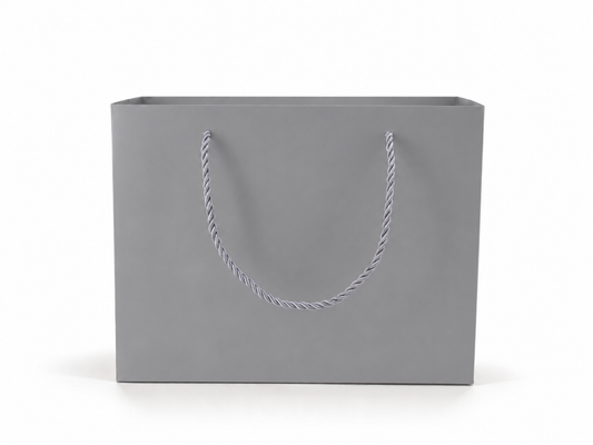 jewelry gift bags - 24-Pack Silver Luxury Jewelry Gift Bags with Rope Handles 10.25 4.25 7.75 in SB23-SL open view