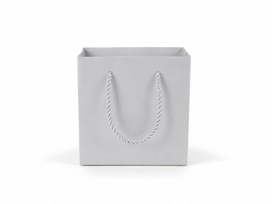 jewelry gift bags - 24-Pack Silver Small Tote Gift Bags with Rope Handles 4.75 2.75 5 in SB19-SL open view