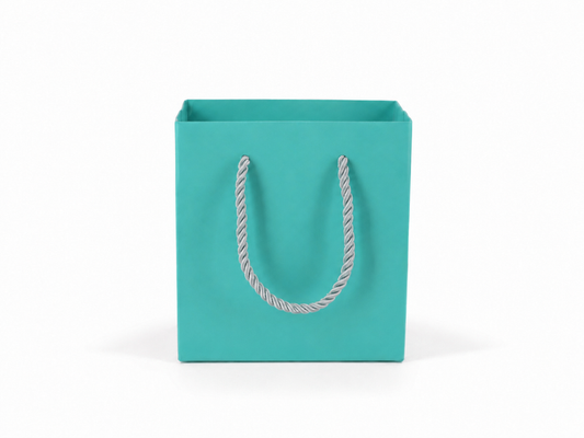 jewelry gift bags - 24-Pack Tiffany Blue Small Paper Gift Bags with Rope Handles 4.75 2.75 5 in SB19-T open view