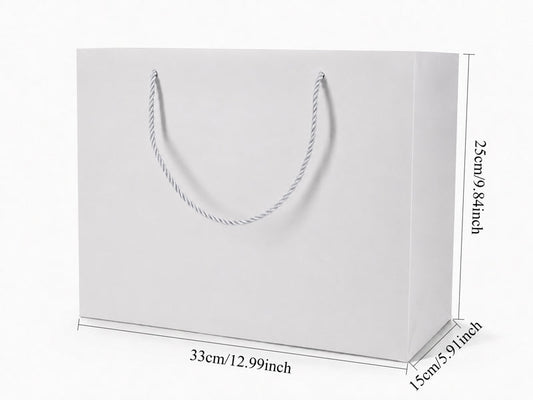 jewelry gift bags - 24-Pack White Wholesale Gift Bags with Rope Handles 13 6 9.75 in SB25-W open view