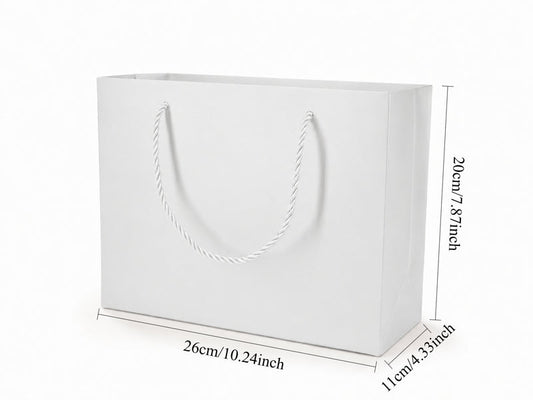 jewelry gift bags - 24-Pack White Large Gift Bags with Rope Handles 10.25 4.25 7.75 in SB23-W open view